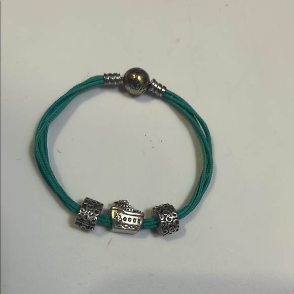 Pandora Jewelry - Pandora Silver Charm Teal Bracelet